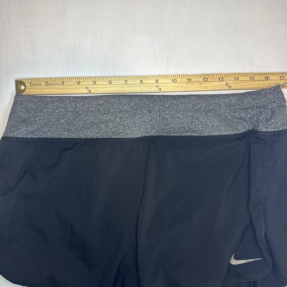 Nike Dri-Fit Women's Black Running Shorts Womens Large Two-Tone Black Gray - Picture 10 of 11